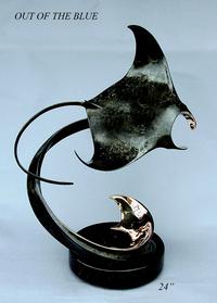 "Out of the Blue"Bronze and Stainless Sculpture by Scott Hanson - Marine Wildlife Sculpture - Bronze and Stainless Ocean themed Sculpture by Scott Hanson - 