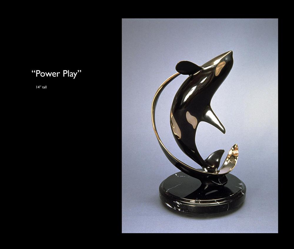 "Power Play" -Marine Wildlife Sculpture Bronze and Stainless Ocean themed Sculpture by Scott Hanson - Bronze and Stainless Sculpture by Scott Hanson 