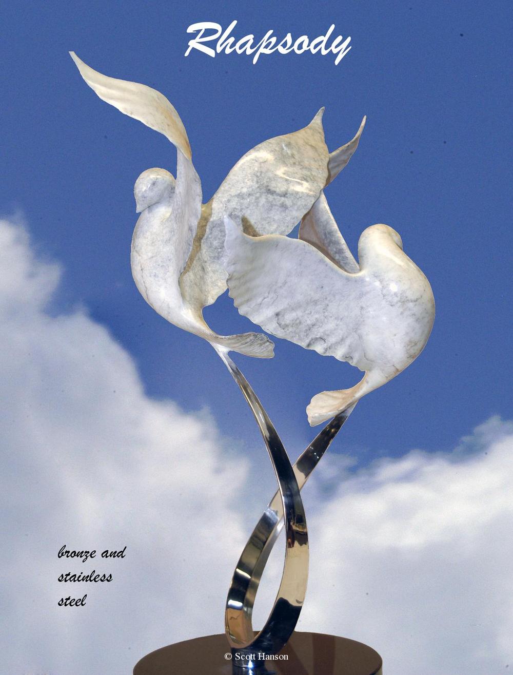 "Rhapsody" - Bronze Sculpture 25.5" x 18" -Rhapsody sculpture "Rhapsody" - Sea Birds Sculpture by Scott Hanson - "Rhapsody" - Sea Birds by Scott Hanson" 
